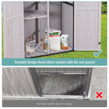 Sheds Outdoor Storage,Garden Shed with Metal Frame Structure and Adjustable Shelves,Large Capacity Storage Tool Cabinet Box for Backyard Garden Patio Lawn (Off White) Suumerpety