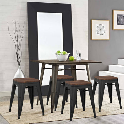 Changjie Furniture 18 Inch Stools Metal Dining Chairs Set of 4 Stackable School Stools Short Stools Stackable Bar Stools Classroom Stools (18 inch, Matte Black) - WoodArtSupply