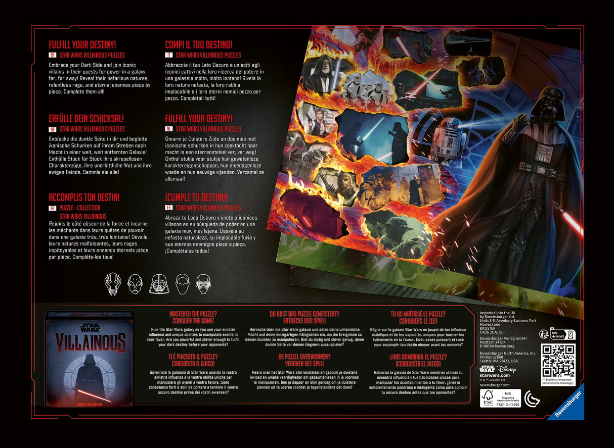 Ravensburger Star Wars Villainous: Kylo Ren 1000 Piece Jigsaw Puzzle for Adults - 17340 - Every Piece is Unique, Softclick Technology Means Pieces Fit Together Perfectly Ravensburger