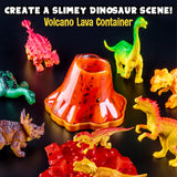 Original Stationery Dinosaur Slime Kit - Glow-in-The-Dark DIY Set for Creating Lava, Blood & Poop Effects, Unique Dino Scene, Birthday Gift Slime Kit for Boys Ages 8-12 Original Stationery