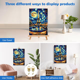 MOGTAA Eiffel Tower Paint by Numbers Kit for Adults Beginners with Frame, Abstract Landscape Adult Paint by Number Kits on Canvas with Easel, Easy DIY Oil Painting Kits for Home Decor, 8x12in MOGTAA