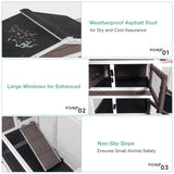 Suumerpety Rabbit Cage,Indoor Rabbit Hutch with Matel Frame and Pull Out Tray,Bunny Hutch Chicken Coop with Run (Brown) Suumerpety