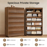 SUCSSRICH Tall Dresser for Bedroom, 52.8" Tall Dresser with 7 Drawers, Wood Dressers & Chests of Drawers, Accent Upright Drawer Organizers for Closet, Hallway SUCSSRICH