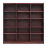 Traditional 72-Inch Triple Wide Wood Bookcase with 15 Adjustable Shelves in Cherry Finish Concepts In Wood