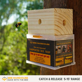 Bee Warehouse - Carpenter Bee Trap - Wood Boring Bee Trap - Unique Catch & Release Outdoor Carpenter Bee Trap - Includes Hanging Hardware & 5 Bee Dams Bee Warehouse