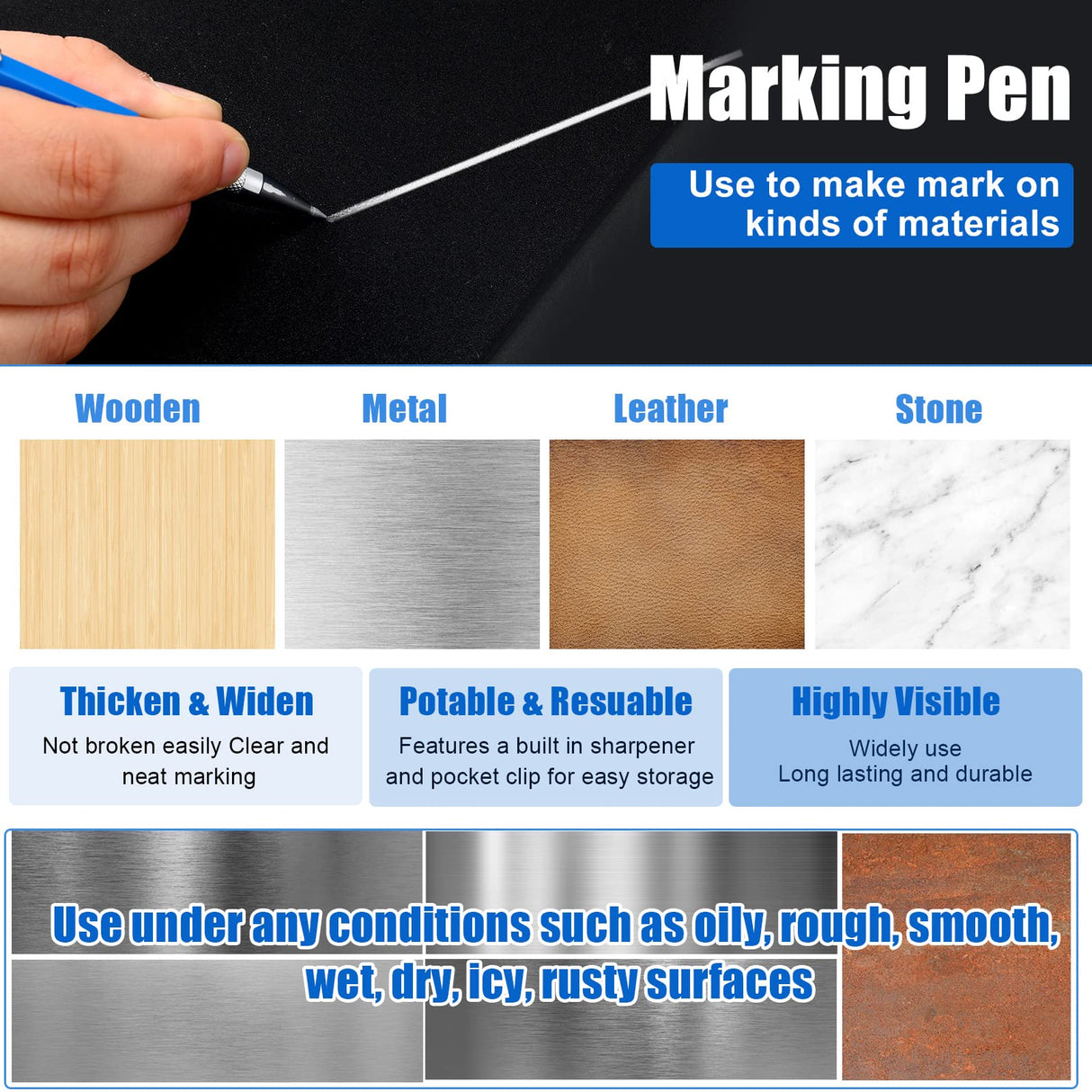 2 Pcs Welders Pencil with 48 PCS Round Refills Mechanical Pencils Metal Welding Marker for Tube Pipe Fitter Welder Steel Construction Woodworking (Silver) Gersoniel