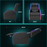 Homall LED Gaming Massage Recliner Chair Racing Style Single Living Room Sofa Comfortable Ergonomic Home Theater Seating (Blue) Homall