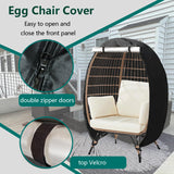 FLYMEI Wicker Egg Chair Cover Indoor Outdoor Lounger Chair Cover with Double Zipper for Wicker Patio Basket Chair, Waterproof, Dustproof and Anti-UV, 45.3"L x 23.6"W x 55.1"H FLYMEI