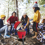 Portable Ceramic Charcoal Grill,13 Inch Outdoor BBQ Egg Grills with Built-in Thermometer, Multifunctional Ceramic Barbecue Grill, Egg Outdoor Kitchen Style (Red) Guangshuohui