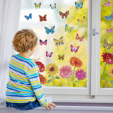 Tenceur 44 Pcs Diamond Art Window Clings Diamond Sun Painting Stickers Butterfly Flower Stained Glass Painting Kit, DIY Stickers Gem Art for Adults Home Decor, Anti Collision Birds Decals Tenceur