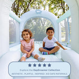 Bounceland Daydreamer Mist Bounce House, Pastel Bouncer with Slide, 8.9 ft L x 7.2 ft W x 6.7 ft H, UL Blower Included, Basketball Hoop, 30 Pastel Plastic Balls, Trendy Bouncer for Kids Bounceland