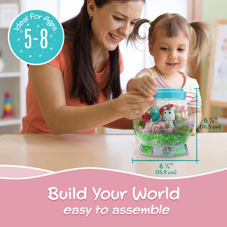 Memory Building CO Light-Up Unicorn Terrarium Kit for Kids - Christmas & Birthday Gift for Girl or Boy - Best Unicorn Toys & Kits, Arts & Crafts Gifts for Girls & Boys Age 4 5 6 7 8 9 10-12 Year Old The Memory Building Company