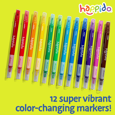International Arrivals Happido Dual Tip Color Changing Markers for Kids, Set of 12 & Happido Set of 12 Twistable Tempera Paint Sticks For Kids & Shrink-Its! 28 PC DIY Shrinking Art Kit International Arrivals