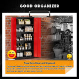 Greenvelly Metal Garage Storage Cabinet with Doors and Adjustable Shelves,72" Black Red Locking Steel Garage Cabinet,Storage Cabinet with Lock, Metal Tool Cabinets for Garage,Home Office,School Greenvelly