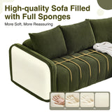 AEMEIOS Boneless Loveseat Couch for Living Room, Oversized Loveseat 2 Seater with 2 Pillow for Lovers,Corduroy Boneless Cloud Sofa Loveseats in a Box for Bedroom,No Assembly Couch, Green AEMEIOS