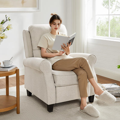 Oversized Recliner Chair for Living Room, Modern Reclining Sofa Home Theater Seating with Upholstered Push Back, Mid-Century Reclining Armchair with Lumbar Support, Bedroom, Reading Nook, Office