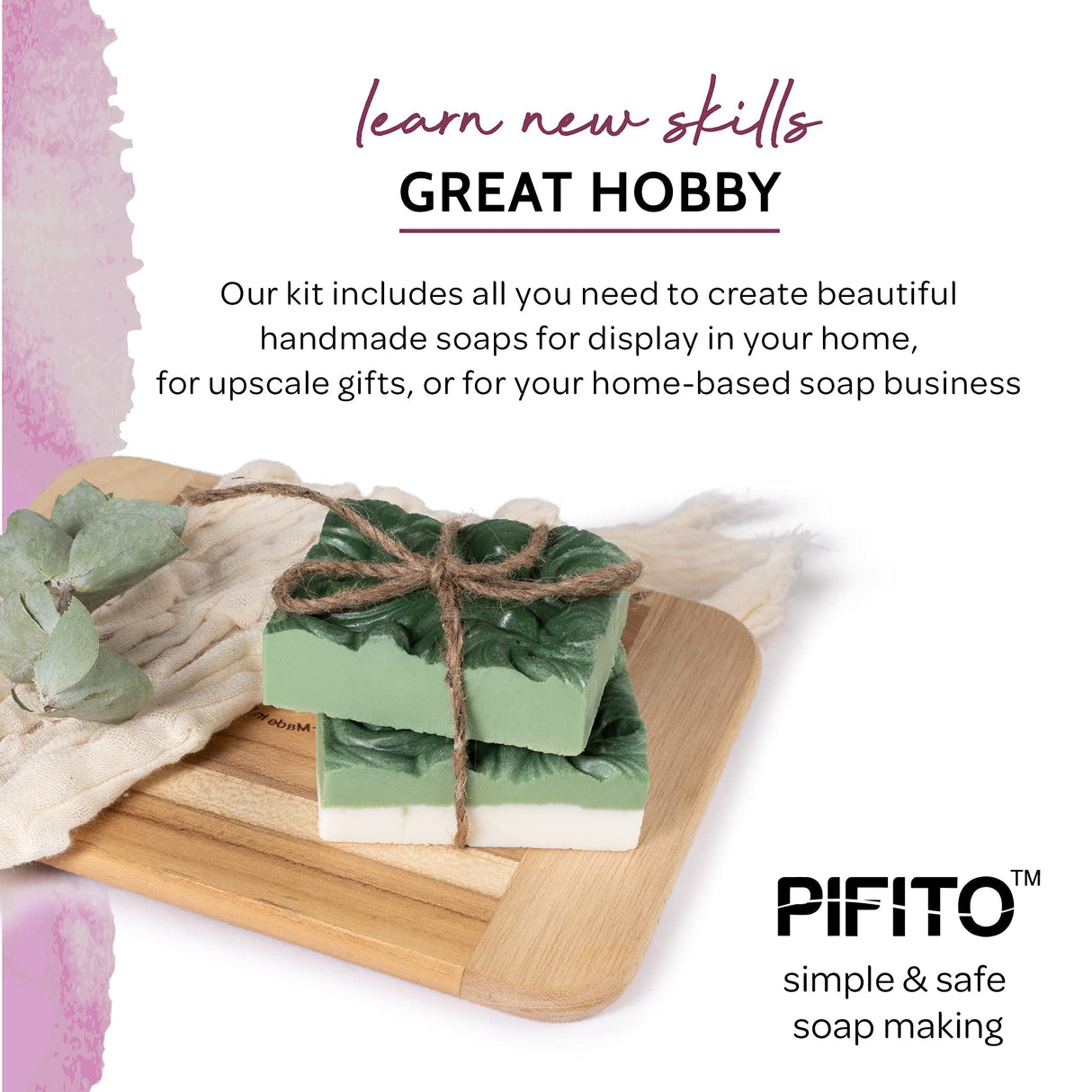 Pifito Soap Making Kit │ DIY Soap Making Supplies - 3 lbs Melt and Pour Soap Base (Shea Butter, Goats Milk, Oatmeal), 8-Pack Oxide Pigment Colorants Sampler, Mold and Instructions Pifito