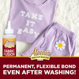 Aleene's Fabric Fusion Permanent Fabric Adhesive 4 fl. oz. Washable Fabric Glue for Clothes, Denim, Leather, Patches, Polyester, Cotton, Fabrics, Dries Flexible Aleene's