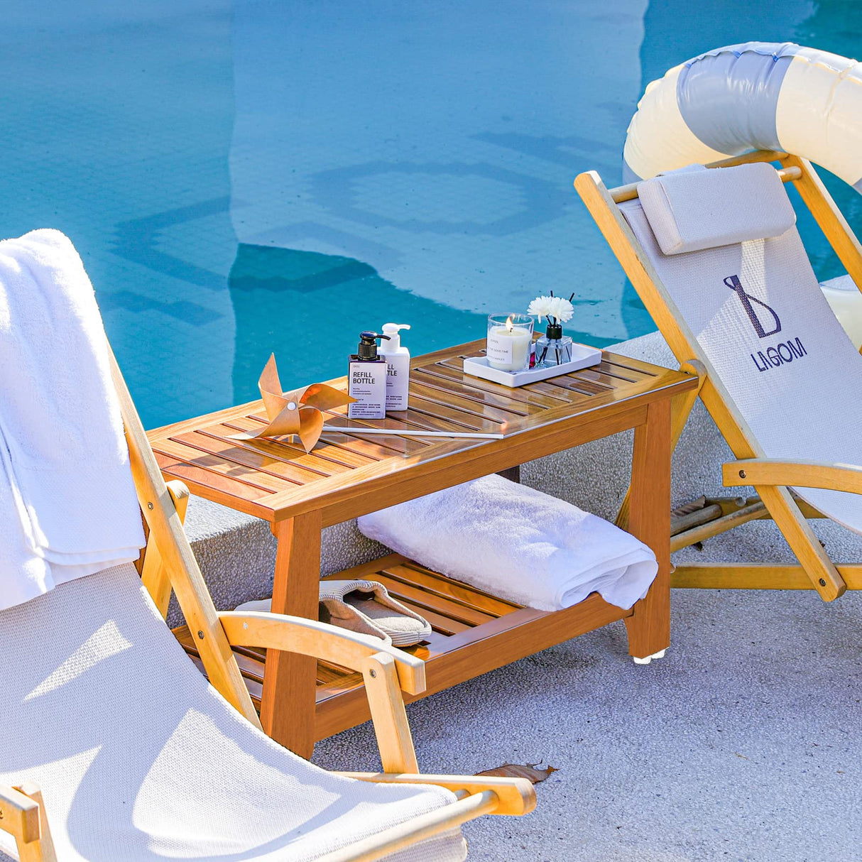 24" Teak Shower Bench With Shelf/Shower Benches For Inside Shower/Teak Shower Seat/Bathroom Bench/Teak Wood Benches For Showers/For Spa, Showers, Pools And Other Wet Environments,Patented Designs. NNN