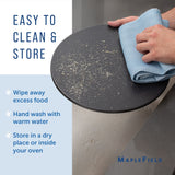 4-Pack Ceramic Pizza Stones - Make Restaurant-Quality Pizza Right at Home - Easy to Use - Durable up to 500℉ - 100% Black Cordierite - 11.75” Diameter Maplefield