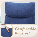 Athena Collection Recliner Chair, Reclining Lounge Chair with Adjustable Backrest and Footrest for Adults, Linen Upholstered Small Recliner Single Sofa for Small Space, Living Room, Bedroom, Blue Athena Collection