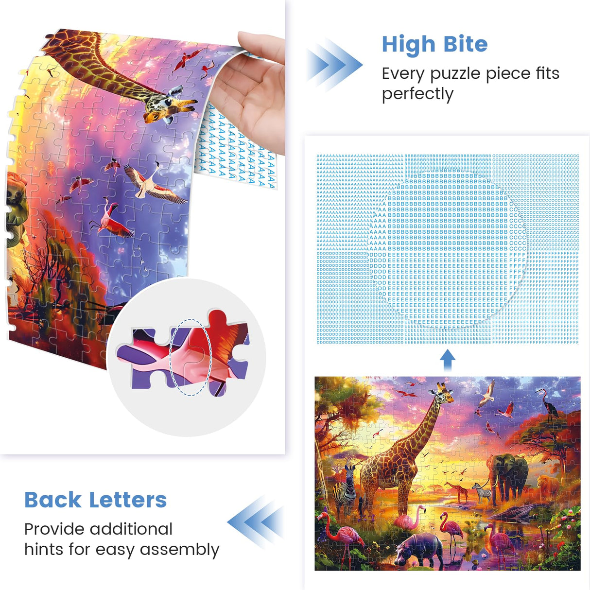 300 Piece Puzzles for Adults,Animals of The Savannah Jigsaw Puzzle for Adults Kids Seniors,Recycled Cardboard Large Piece Puzzle 300 Piece,Family Activity Great Gift for Family Friends 20.5 * 15 in MJYPHDM