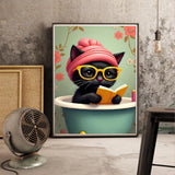 mjcakrn Black Cat Diamond Painting Kits for Adults, Diamond Art Kits for Beginners 5D Full Drill Abstract Diamond Art Painting Kits Crystal Gem Art DIY Crafts Kits for Home Wall Decor12x16inch mjcakrn