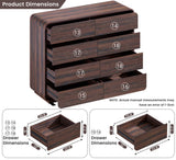 Standifurno Modern 8 Drawer Dresser, 47- Inch Wood Chest of Drawers with Large Storage, Walnut Dresser Closet for Bedroom, Living Room, Nursery. Standifurno
