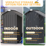 AECOJOY Outdoor Storage Cabinet Waterproof with Shelves and Lean to Open-Sided Firewood Racks, Vertical Tall Garden Storage Sheds, Garden Sheds & Outdoor Storage Cabinet Weatherproof for Patio AECOJOY