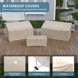 Amopatio Patio Furniture Set, Outdoor Furniture Set with Swivel Chair, 5 Pieces Patio Conversation Sets with 5.75" Extra Thick Cushion Include Waterproof Covers for Poolside Deck, Grey Amopatio