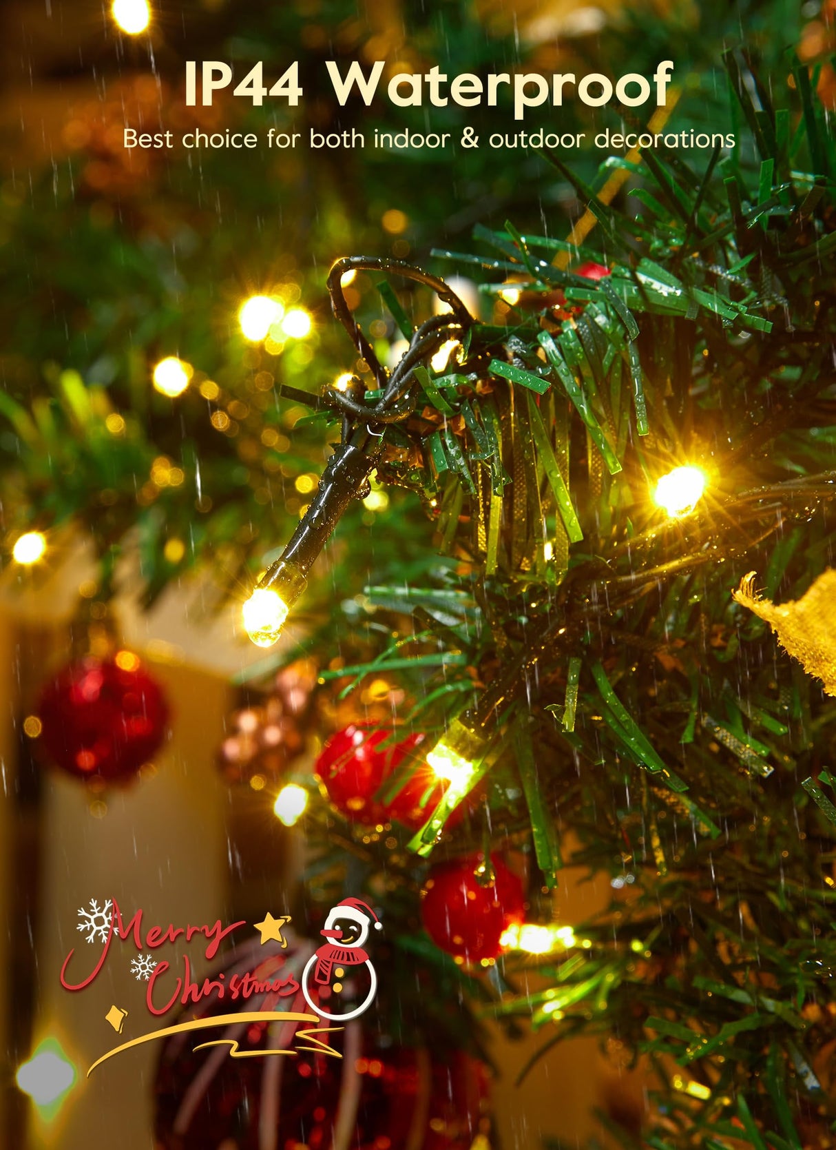 66FT 200 LED Christmas Tree Lights, Twinkle Fairy Lights String with 8 Flashing Modes String Lights for Indoor Bedroom Outdoor Christmas Trees Garland Wreath Holiday Decorations, Warm White Minetom