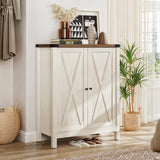 YITAHOME Shoe Cabinet with Doors, Farmhouse 5-Tier Shoe Storage Cabinet for Entryway, Large Capacity Wooden Shoes Rack Organizer for Entryway/Hallway/Closet, Beige YITAHOME