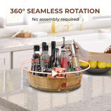 Lazy Susan Organizer - 12 Inch Lazy Susan Turntable Organizer - Wooden Lazy Susan for Table Top, Countertop, Cabinet, Pantry, Dining Table - 100% Acacia Wood Lazy Susan - Kitchen Countertop Organizer PANDAWOOD