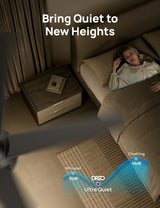 Dreo Ceiling Fans with Lights and Remote, 52 Inch, 6 Speeds, 5 Color Tones Dimmable LED, Quiet Reversible DC Motor, 8H Timer, Black Ceiling Fan for Bedroom, Living Room, Easy to Install Dreo