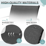 Oakmont 3 Pieces Patio Furniture Set Outdoor Conversation Furniture 2 Chairs with Glass Top Coffee Table Sets Beige Cushions Backyard, Pool, Garden Oakmont