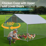 Airynee Large Chicken Coop, Chicken Coops for 10 Chickens, Chicken Runs for Yard with Water Poof & UV Resistance Cover, Chicken Coop Run with Double Lockable Doors for Outdoor Backyard Farm Use Airynee