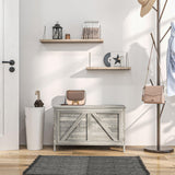 HOMCOM 30" Farmhouse Storage Chest, Lift Top Box Organizer with Safety Hinge to Open Up 100° for Bedroom, Entryway, Living Room, Gray Wood Grain HOMCOM