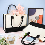Saillong 20 Pcs Canvas Tote Bag Bulk Initial Women Gift Bags 15.7 x 11.8 x 6.7 Inches Sublimation Personalized Blank Shopping Bags with Handle Grocery Bag for Wedding Bridesmaid, Birthday, White Black Saillong