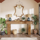 Tribesigns Farmhouse Console Table, 63-Inch Long Narrow Sofa Table Behind The Couch, Wooden Rectangular Entryway Table for Entrance, Hallway, Living Room (Natural) Tribesigns