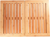 Bambüsi Premium Bamboo Bath Mat - Foldable Wood Shower Mat for Easy Storage, Non-Slip Bathroom Mat, Versatile for Indoor and Outdoor Use, Ideal Floor Mat for Spa, Sauna, Pool, 24" x 18" Bambüsi