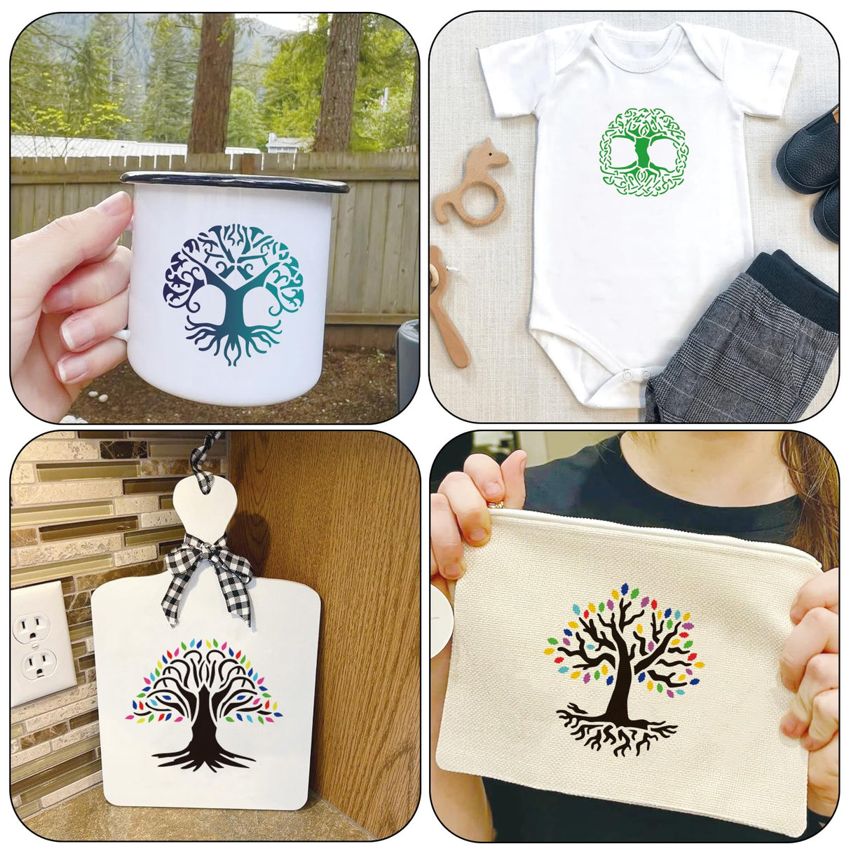 Small Stencils for Painting on Wood Reusable, 3 Inch Reusable Stencil for Craft Ornament Paint Template Stencils for Wall Card Rock Wood Signs Coasters Canvas Home Decor(Tree) Hosomono