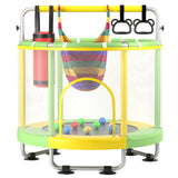 ZCMHAXJ 55" Trampoline for Kids with Enclosure, 440lbs Capacity Indoor & Outdoor Toddler Trampoline with Adjustable Gymnastics Bar & Toys, for Boys & Girls ZCMHAXJ