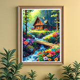 5D Diamond Painting Kits for Adults Beginners forest DIY Diamond Art Kits with Tools Full Drill Round Diamond Dots Craft paint by diamonds Gem Art for Home Wall Decor Gifts (16"x12") (DP1794) GCEOSINI