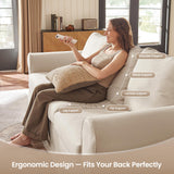 89" 3-Seater Couch, Farmhouse Slipcovered Sofa with Washable Cover, Supportive Cushions & Sturdy Frame, Rolled Arm White Couches for Living Room, Small Spaces, Apartment, Office, Easy Assembly Vorthio