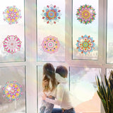ACSAUMMY DIY Diamond Art Window Clings, 6pc Mandala Suncatchers Reusable Stained Glass Decals 5D Diamond Art Painting Static Window Stickers, Gem Craft Kit for Adults Kids Home/Indoor Decor, Gift ACSAUMMY