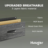 Huuger 9 Drawer Dresser, 63 Inch Dresser TV Stand for 55, 65, 70 Inch TV, Entertainment Center with Drawers, Large Long Fabric Dresser for Bedroom, Closet, Charcoal Black Wood Grain Print,8730D Huuger