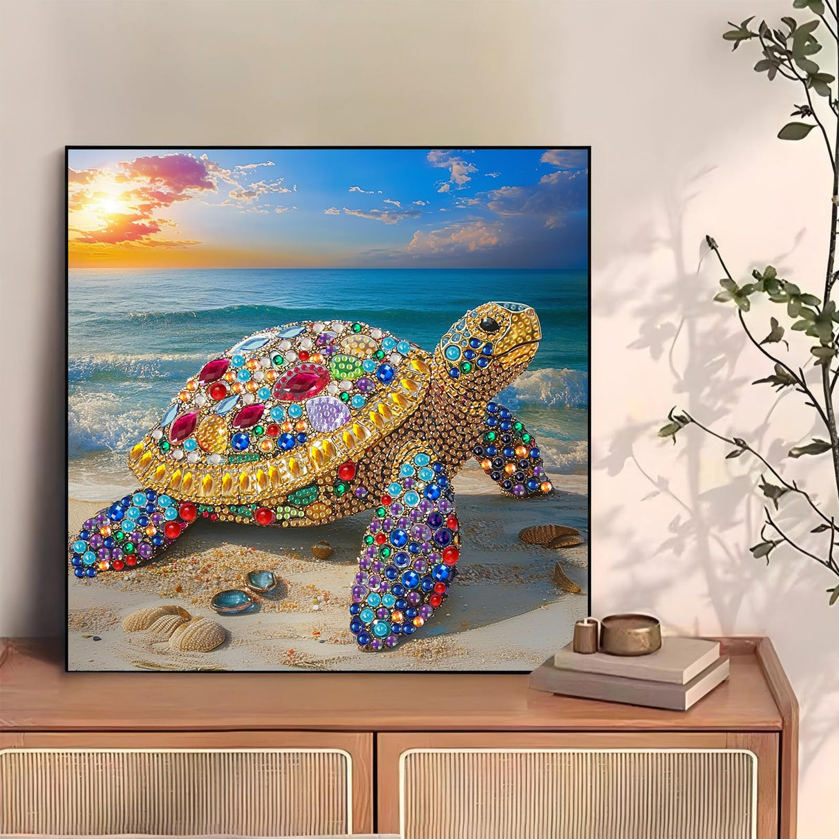 Turtle Diamond Art for Adults, Sea Turtle Special Shape Diamond Painting Kits for Beginner, DIY Diamond Painting Kit for Adults for Gift Relaxation 12x12 inch Ceiomez