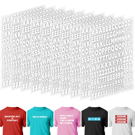 10 Sheets 1660 Pieces Iron on Letters and Numbers for Clothing, 1 Inch White Iron on Vinyl Letters with A-Z Heat Transfer Letters 0-9 Iron on Numbers PU Alphabet Sticker for T-Shirt Printing DIY Craft Comkrivy