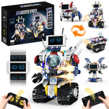 VOPOGLNE 5 in 1 STEM Robot Building Kit, APP & Remote Control Screen Building Toys, Eye Coding Robots Rechargeable, 620Pcs DIY Super Warriors for Kids Learning, Boys Girls Birthday Gifts VOPOGLNE