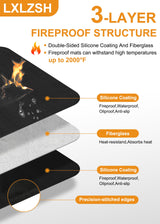 LXLZSH Large 65 x 48 inches Under Grill Mat for Outdoor Grill, Fireproof Grill Mat, Fireplace Hearth Rug, Fire Pit Mat, Oil Proof Waterproof Under Grill Floor Mats BBQ Protector for Decks and Patios LXLZSH